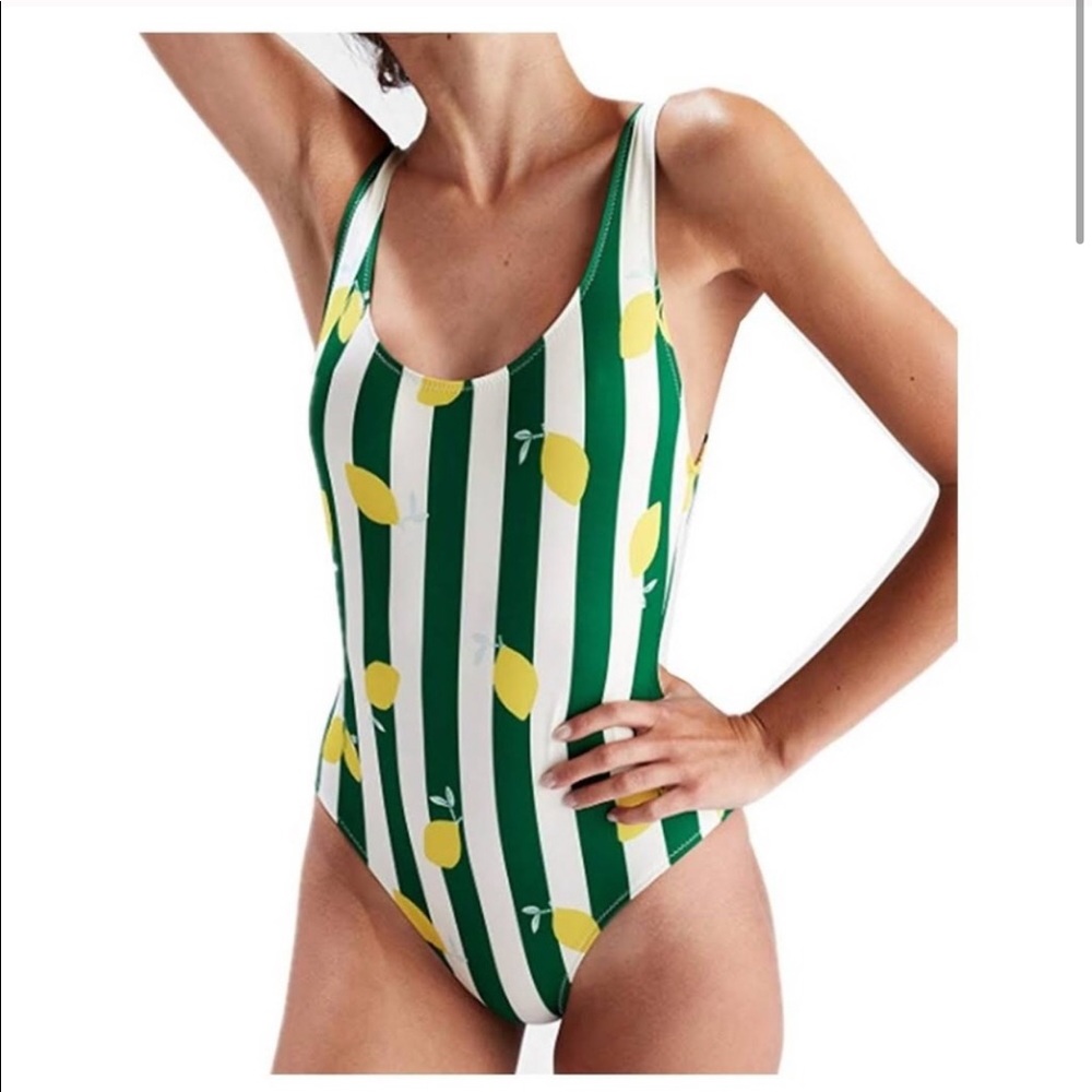 Solid & striped  Anne Marie Green Lemon